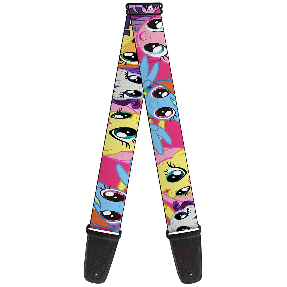 Buckle-Down Guitar Strap-Ponies Close-UP Fuchsia (GS-WMLP014)