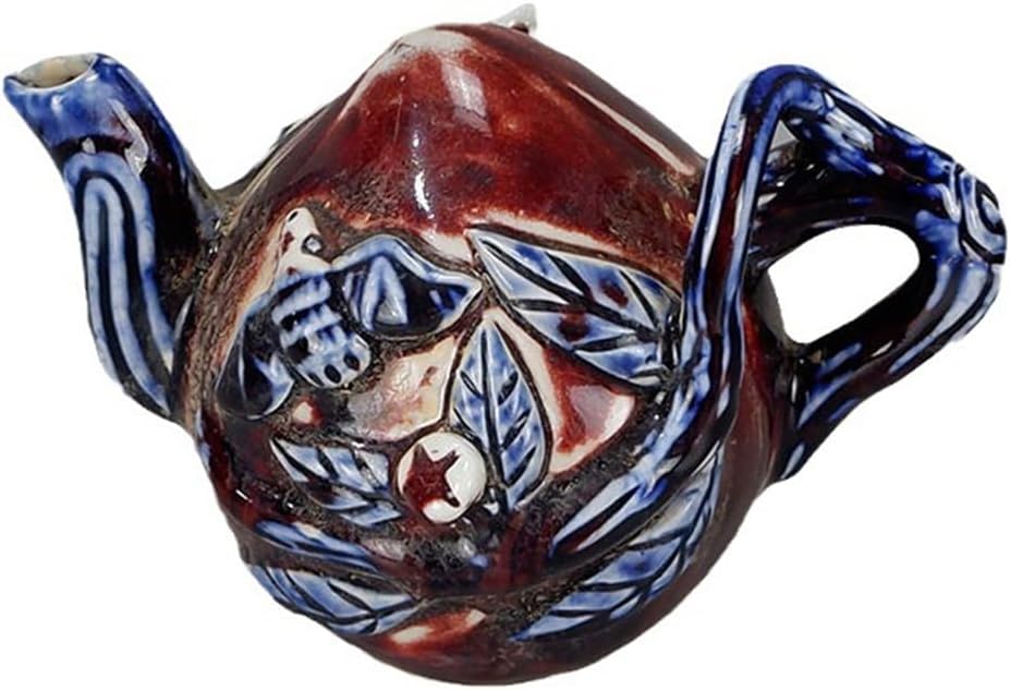 FMURY Flower Glaze Red Peach Pouring Pot Antique Old Goods Antique Porcelain Old Objects