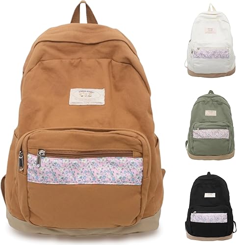 Teclado Mochila Kawaii Casual Libreras Linda Bolsa Ligera para Portátil Mochilas de Viaje, Marrón, Regular, Moda Casual