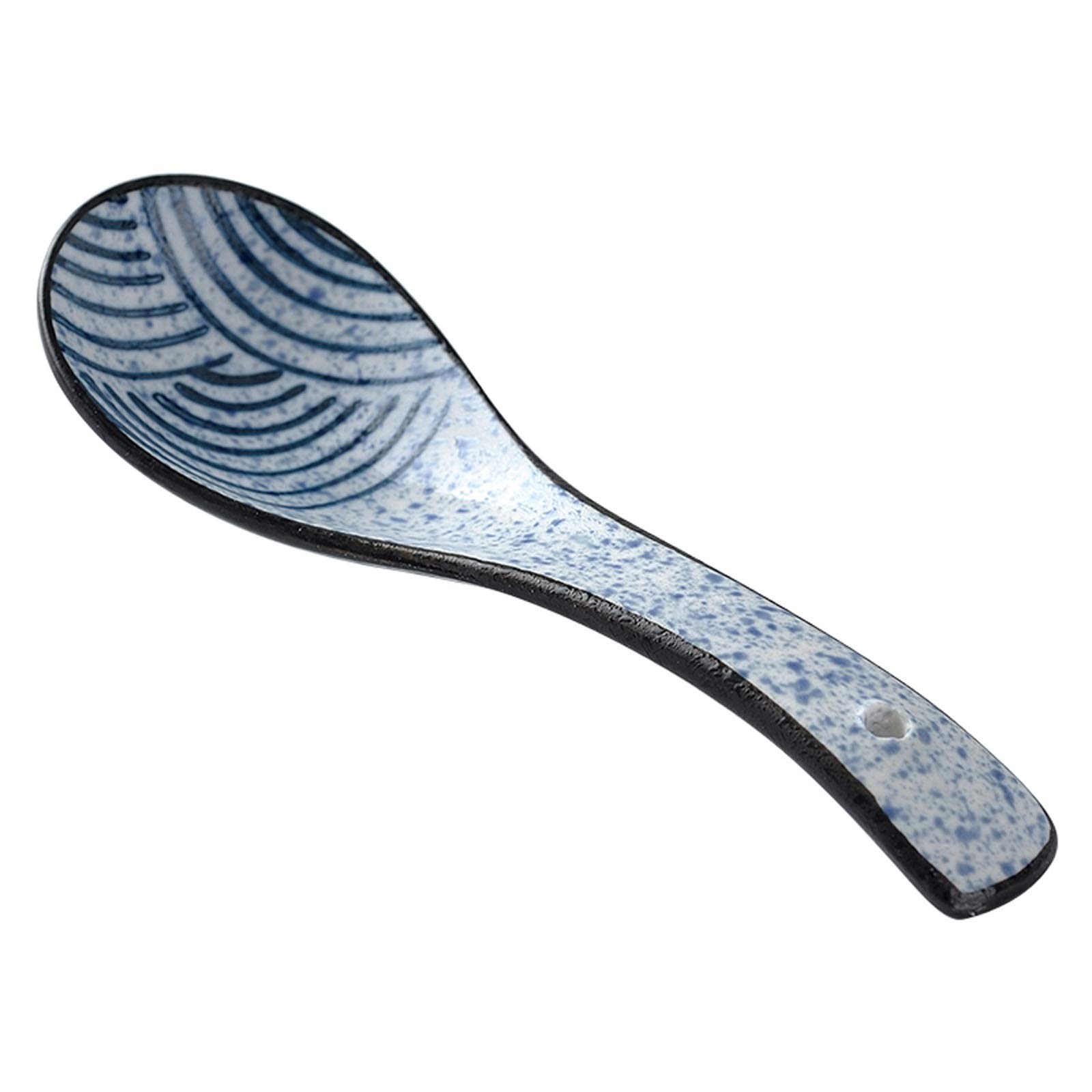 cuchara de mesa juego de cucharas Estilo japonés Qinghai Wave Cuchara de sopa pequeña Cerámica Hogar Cuchara de arroz linda Cocina Cuchara de porcelana Cuchara Cuchara de porcelana Cucharas bonitas fo