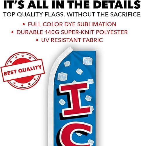 Miniatura 3 de Bandera publicitaria de plumas Ice Swooper, perfecta para tiendas de conveniencia, camiones de comida, festivales y eventos