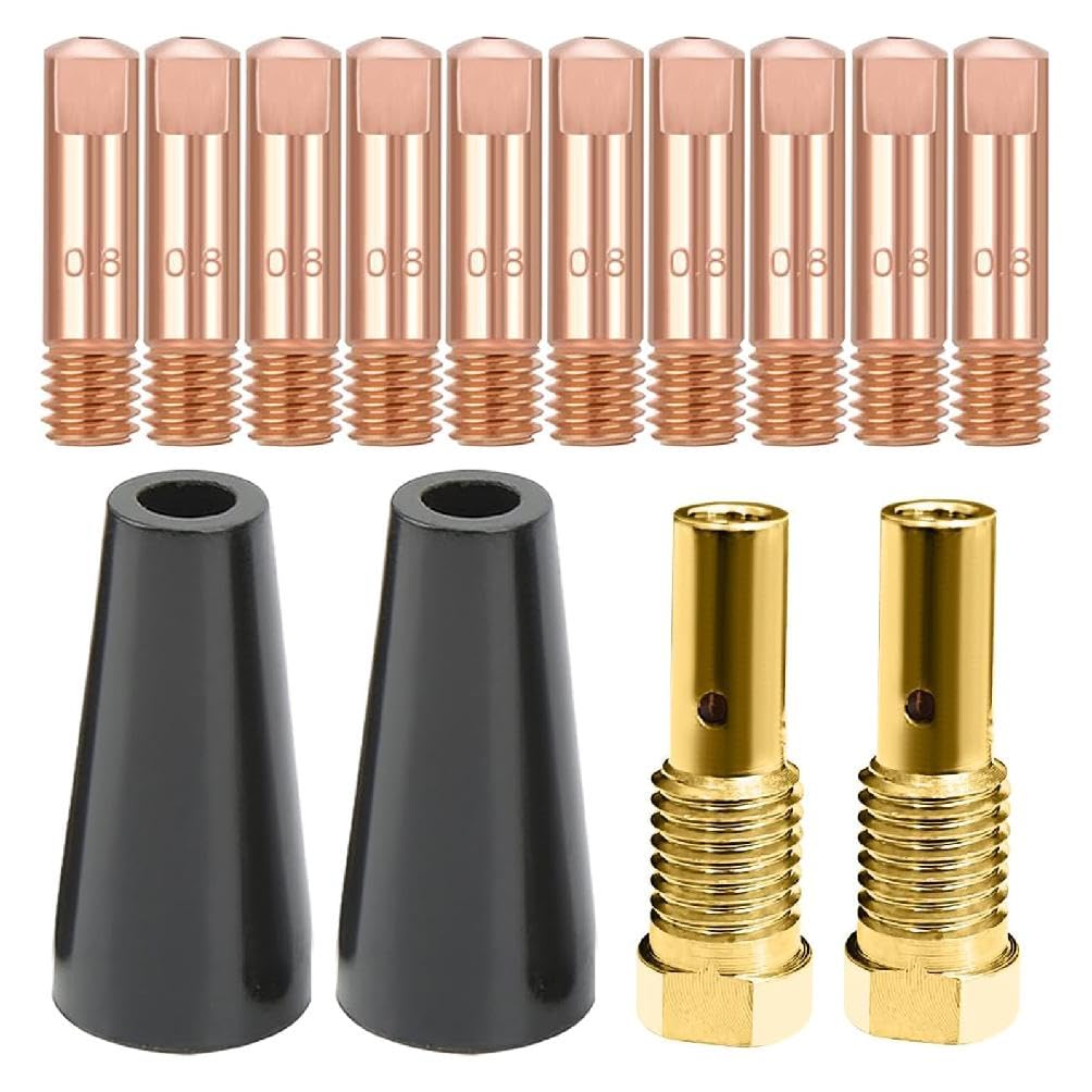 Cores Gasless Nozzle Tips Kit Heat Resistant Replacement Gasless Nozzles MIG Welder Accessory Durable Brass Welding Cores Gasless Nozzle