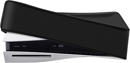 Mcbazel PS5 Cover, Landscape, Dust Cover, PS5 Console Protective Cover, Horizontal, Dustproof, Dirt Resistant, Easy to Install and Remove, Compatible with PS5 Regular Version (UHD) and Digital Version -Black [Not Compatible with PS5 Slim]