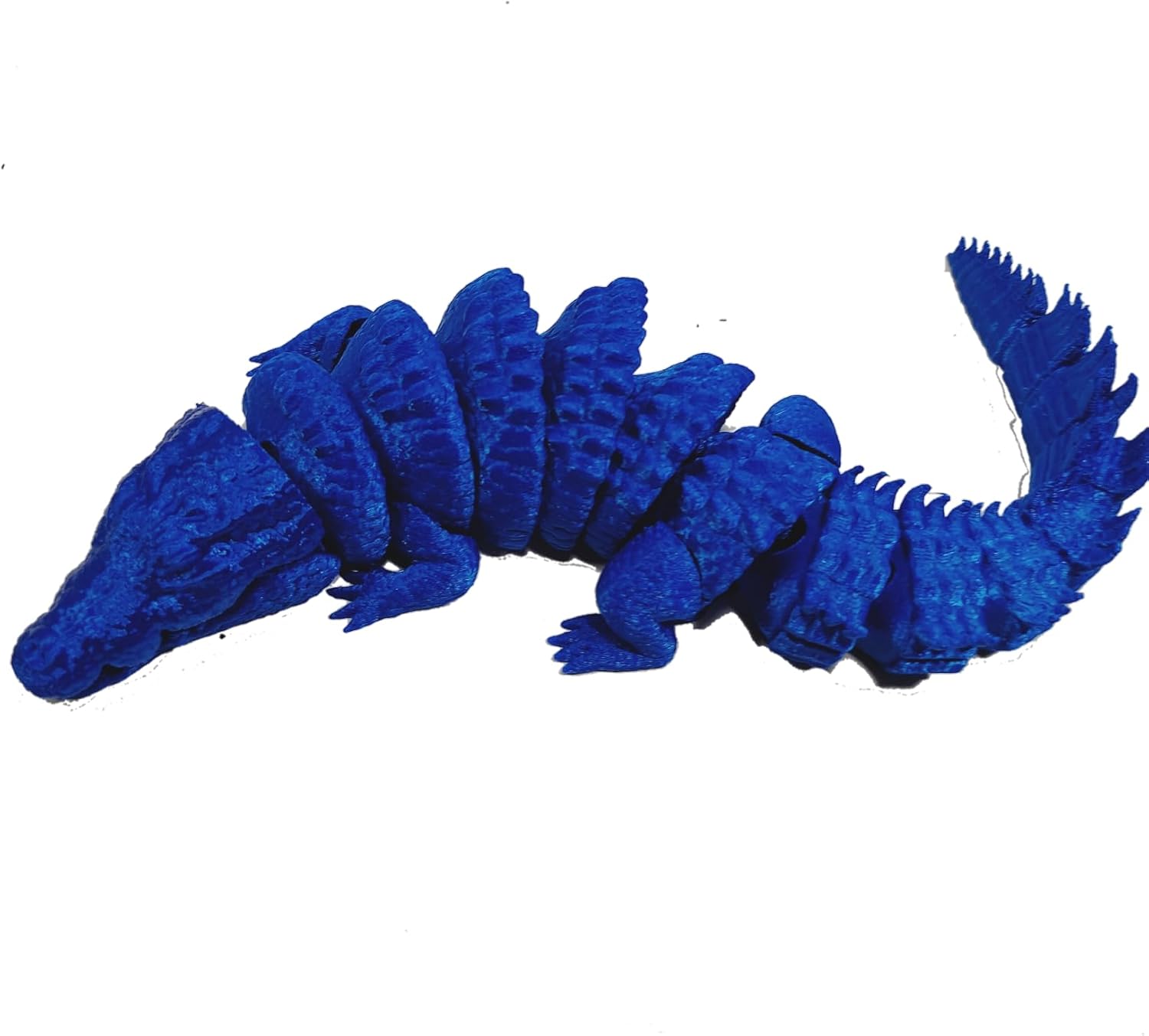 FlexiMech Crocodile 3D Printed Alligator 11" Flexible Moveable Mouth Articulated Toy (Cobalt Blue)