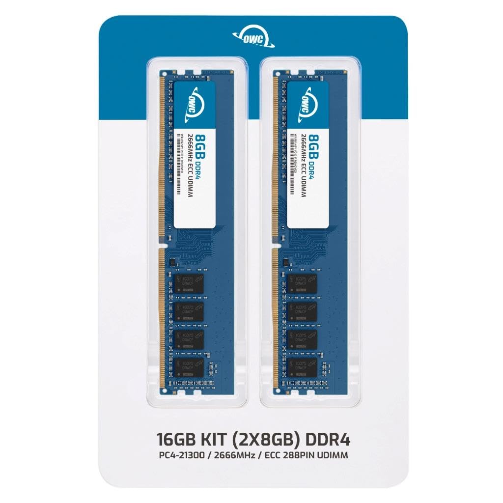 OWC 16GB (2x8GB) DDR4 2666MHz PC4-21300 CL19 1RX8 ECC Unbuffered