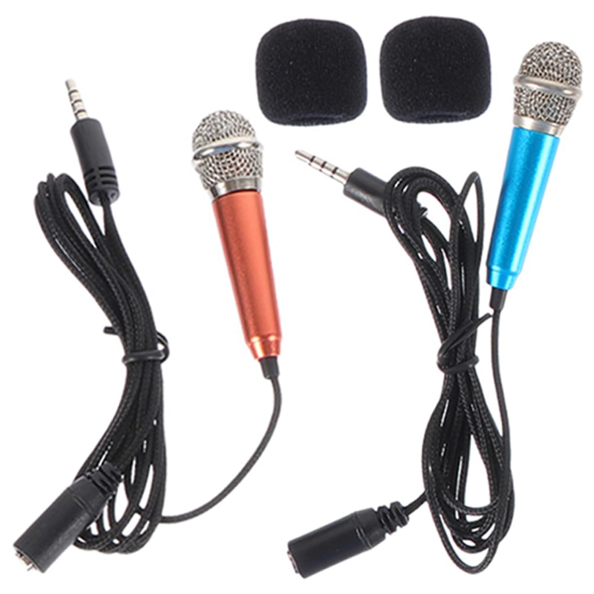 TOGEVAL 2Pcs Miniature Microphone for Smartphone Portable Mic Compatible with Recording Podcasting Durable Design for Vlogging Interviewing and Singing