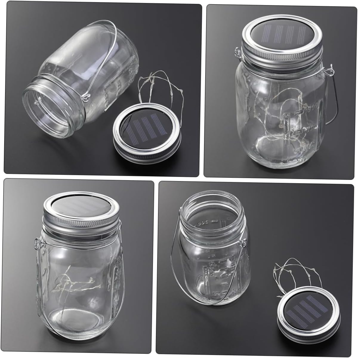 3Pcs Transparent Jar Solar Lights Outdoor Lanterns for Garden Patio and Decor Glow for Charming Evenings