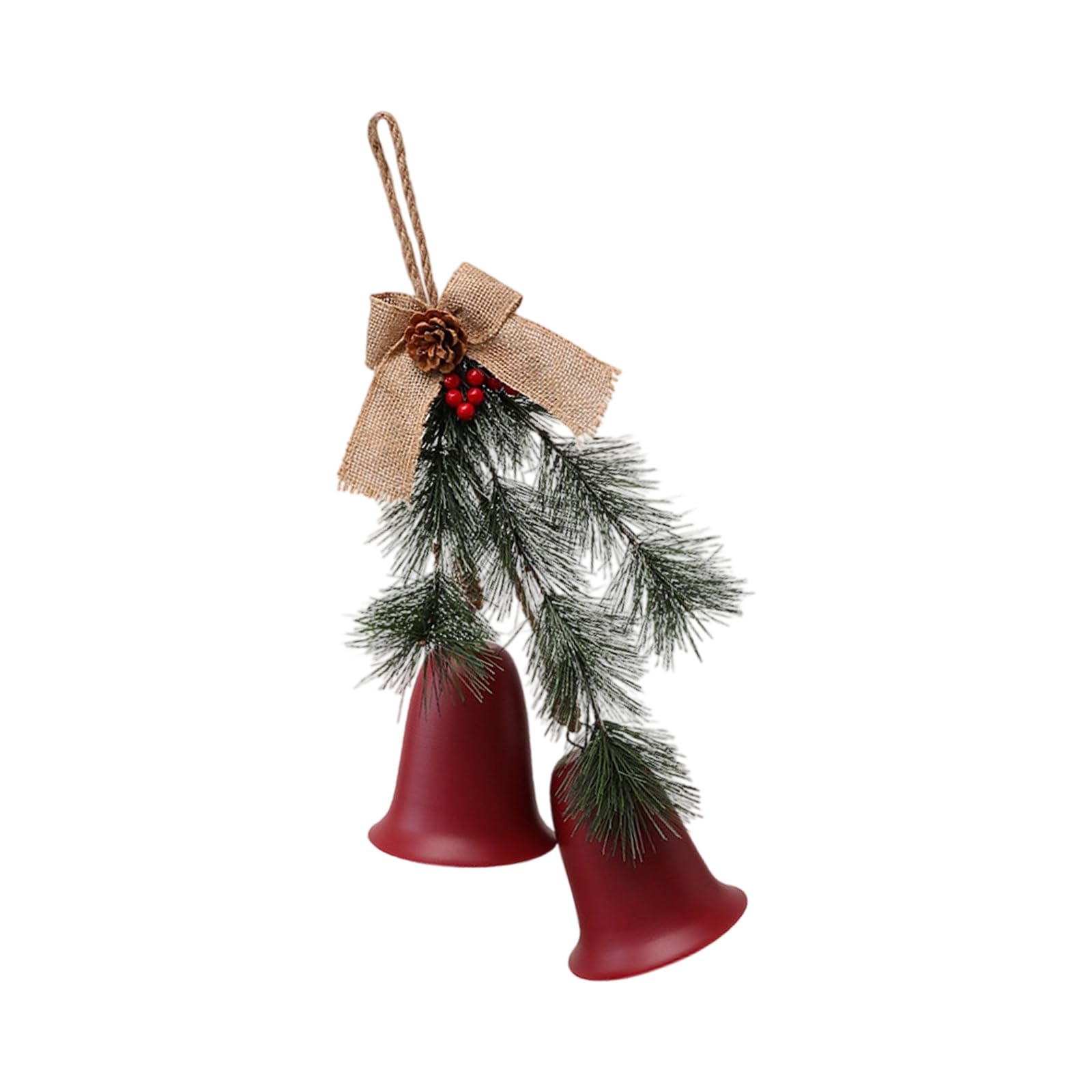 Large Rural Fashion Celebratory Toll Decoration with Rose Produce and Pine Leaves for Cyclical House Plant and Entryway Display 19.7 in Metal Craft Christmas Decoration Set Metal Rust Vintage Floral