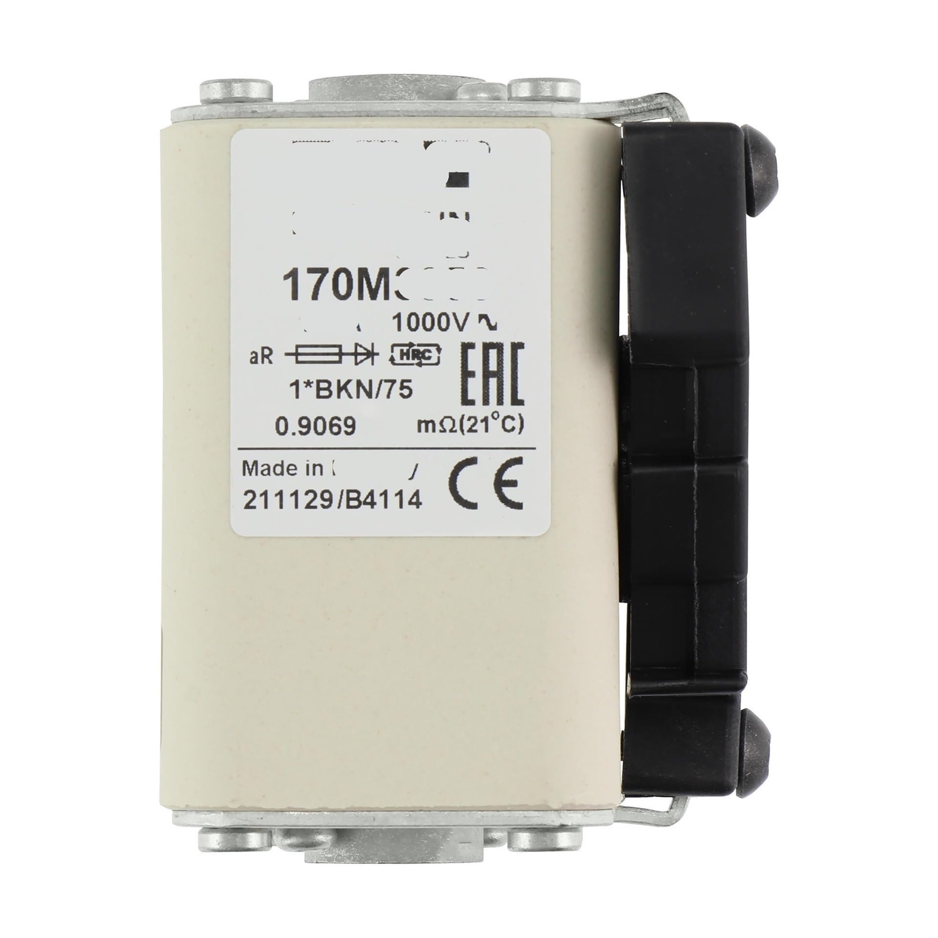 Fusible 170M3925 haute performance de type cube à extrémité plate et contact premium