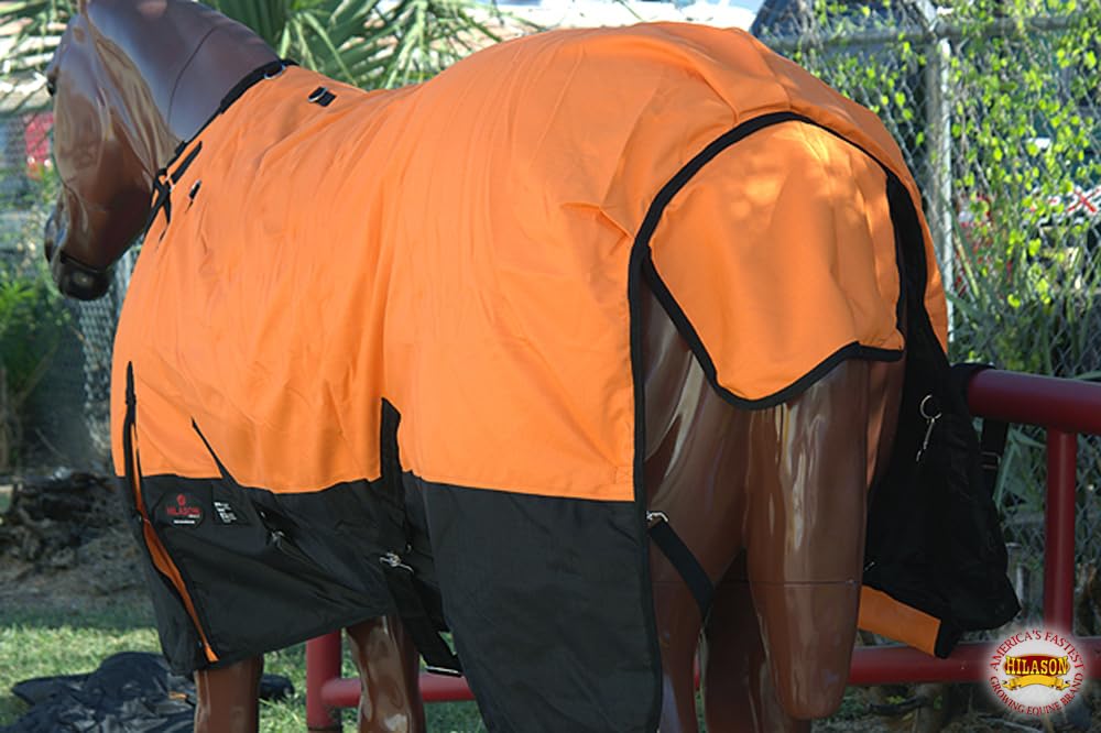 HILASON Sábana impermeable para caballo de invierno 1200D, color naranja, 84 pulgadas, manta de caballo para invierno, impermeable, manta para caballo