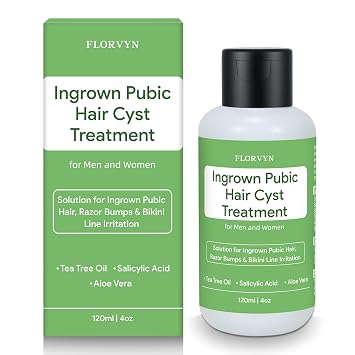 Ingrown Pubic Hair Cyst Treatment Gel, Razor Bumps Solution for Bikini Line, Intimate Area & Inner Thighs, Safe After Waxing or Shaving, Natural Formula, Gentle for Sensitive Skin - for Men and Women