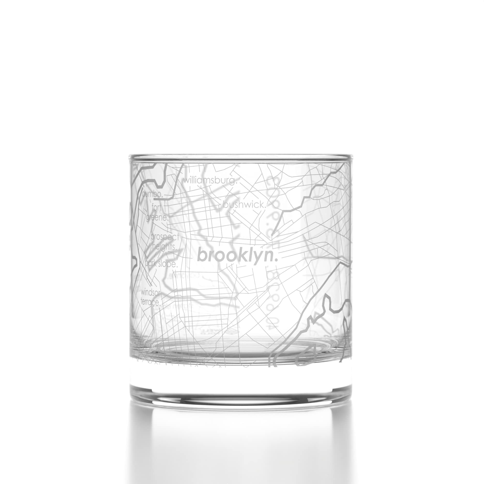 Well Told Engraved Brooklyn New York Map Rocks Glass, Old Fashioned Whiskey Glass (11 oz, Clear) Etched Whiskey Glass, Gifts For Whiskey Lovers