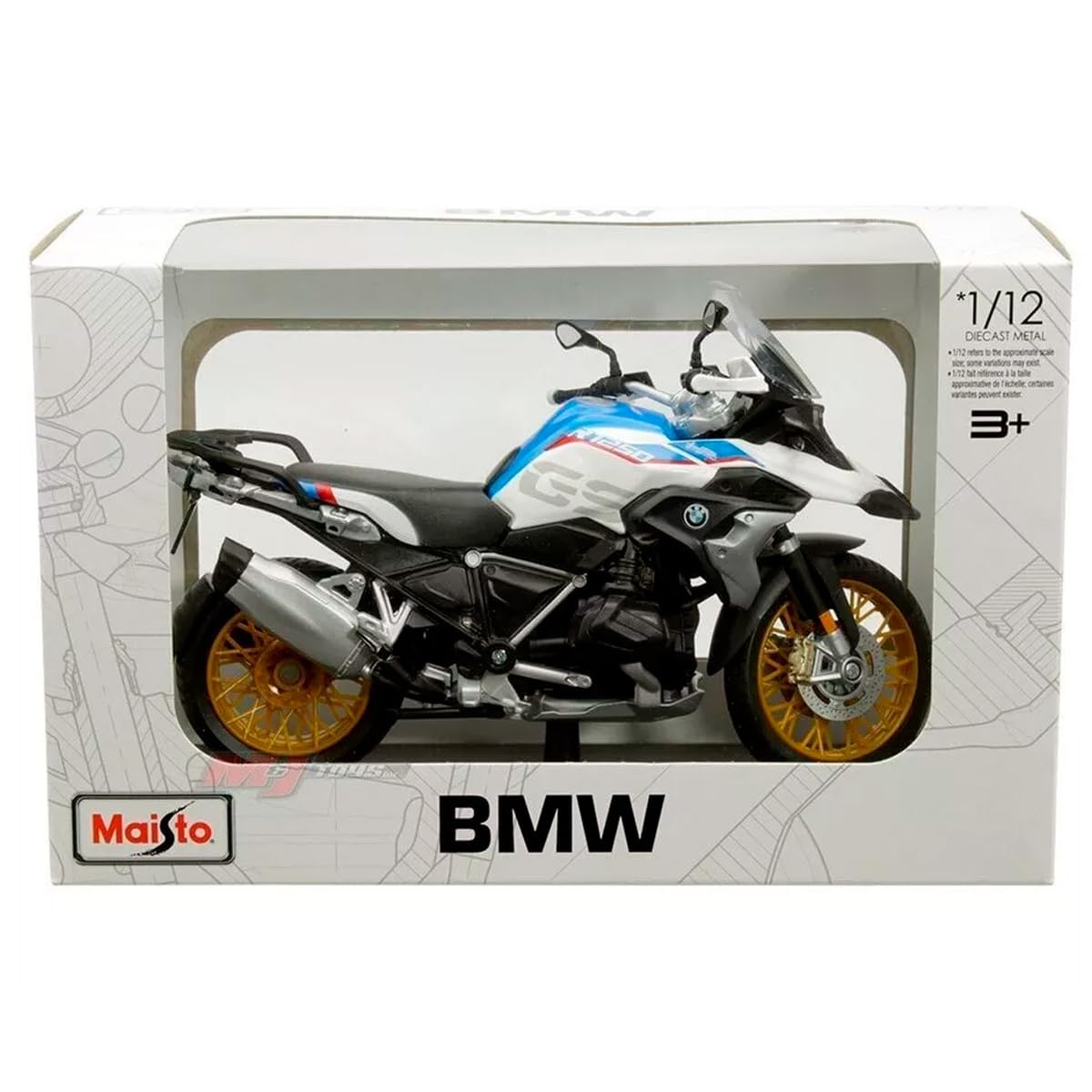 maisto Miniatures BMW R1250 Gs 1/12 avec base moto