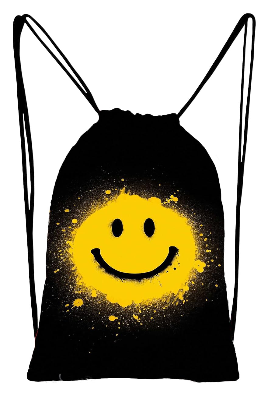 Smile Printed Dori Bag Drawstring Backpack Small Bag Gym Bag 12 L Backpack-image-44