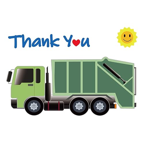 (2x) Thank You Sanitation Workers Sticker Decal, Outdoor Sticker for Garbage Bin,Truck,Trash Can Sticker with Love and Support for Sanitation