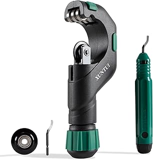 Heavy Duty Pipe Cutter, 3/16"-2" OD, Copper Pipe & Copper Tubing Cutter for Brass, Aluminum & Thin-Wall Stainless, Deburrer & Spare Blade