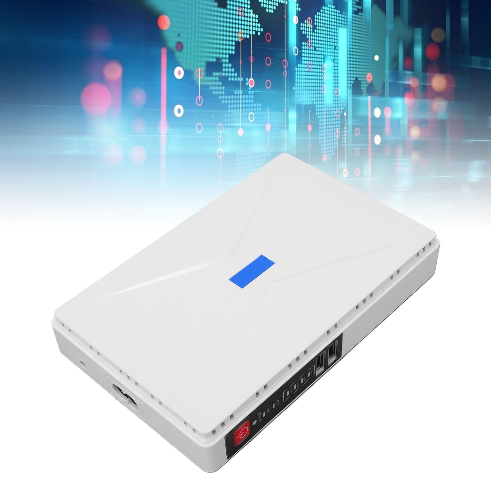 GOWENIC Mini UPS Batería de Respaldo 8800mAh Gran Capacidad para Router Conexión WiFi Fuente de Alimentación Ininterrumpida Portátil ABS Blanco (Enchufe de la UE)