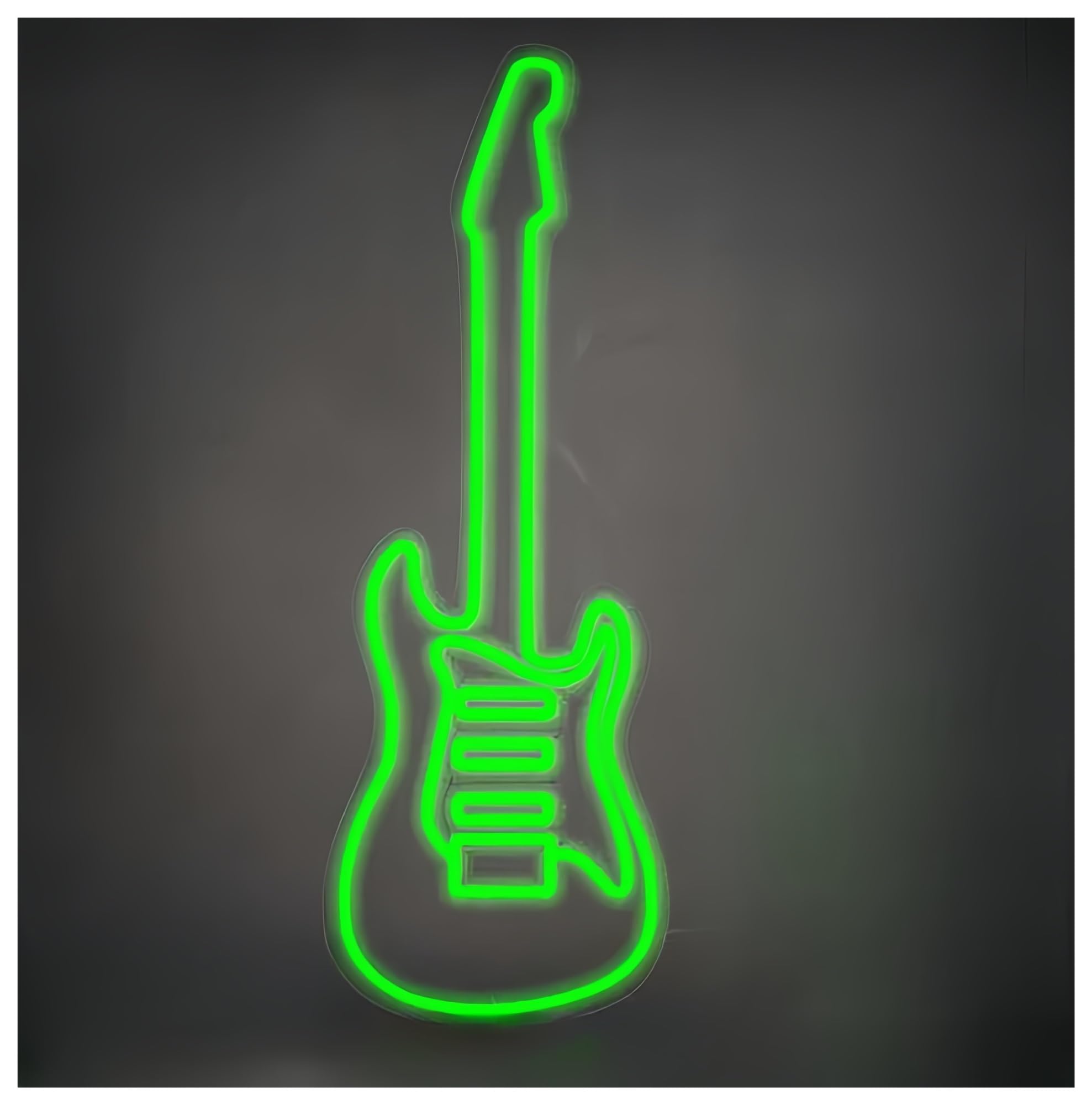 Shouxi D Sign Lamp Guitar Neon Sign For Rock Roll Guitar Neon Light Beer Bar Pub Music Room Studio 56X24cm(D)