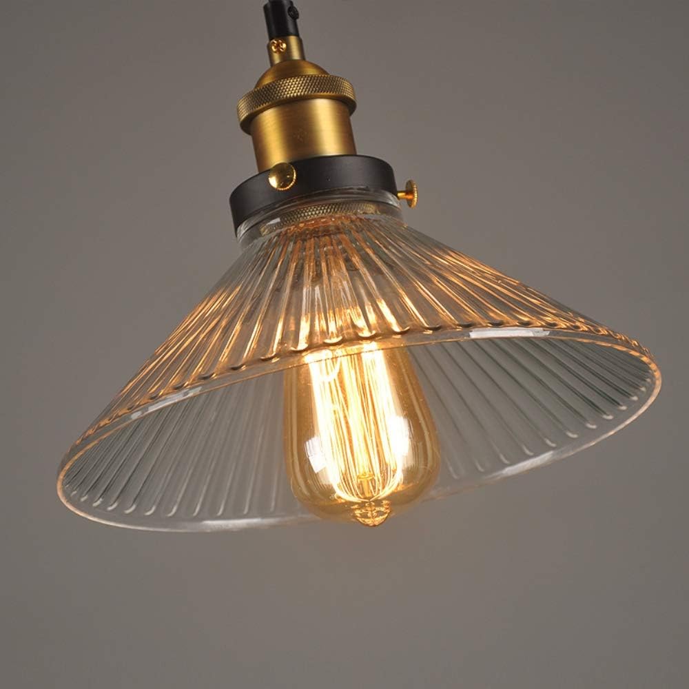Glighone Industrial Vintage Pendant Ceiling Light Shade Retro Glass Ceiling Lamp Pendant Lighting Glass Light Shades for Restaurant Living Room Bar Coffee Shop Dining Room Kitchen Industrial Lights [Energy Class G]