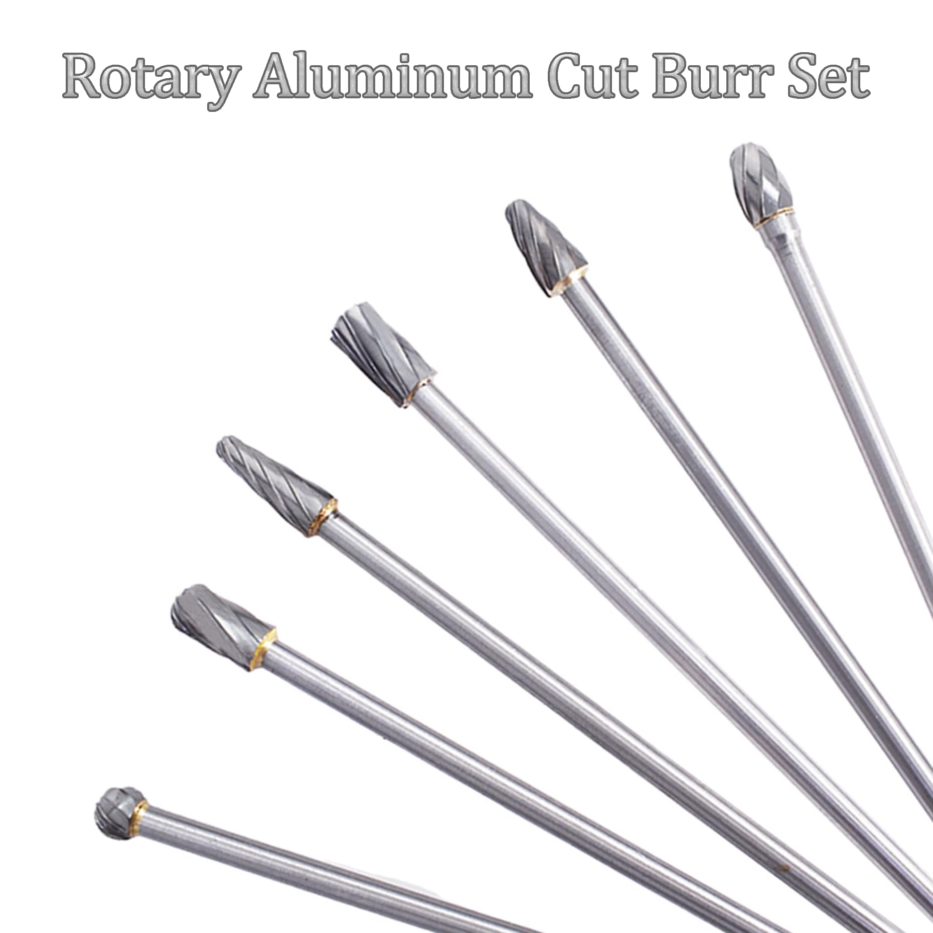 kimllier 6Pcs 10mm Rotary Aluminum Cut Burr Set 6mm 1/4 Inch Head 150mm — Amazon image 5