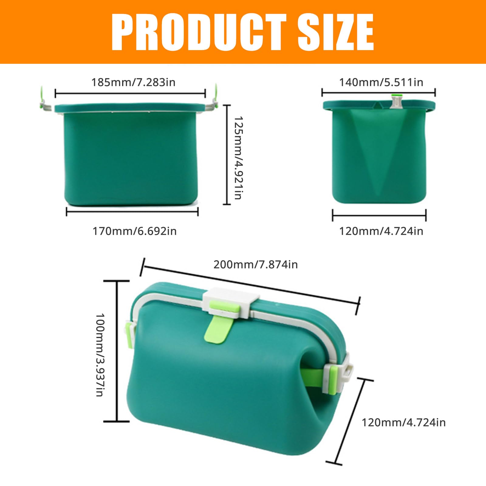 PANGBOER Contenitore per Alimenti in Silicone, Scatola per, Light, F