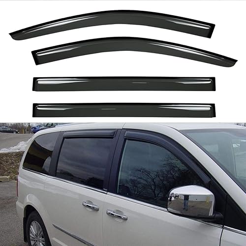 Miniatura 1 de NOPOCA Deflector de viento para ventana, 4 piezas, compatible con Ford F150 2015-2023 SuperCrew Deflectores de lluvia de ventana, accesorios para
