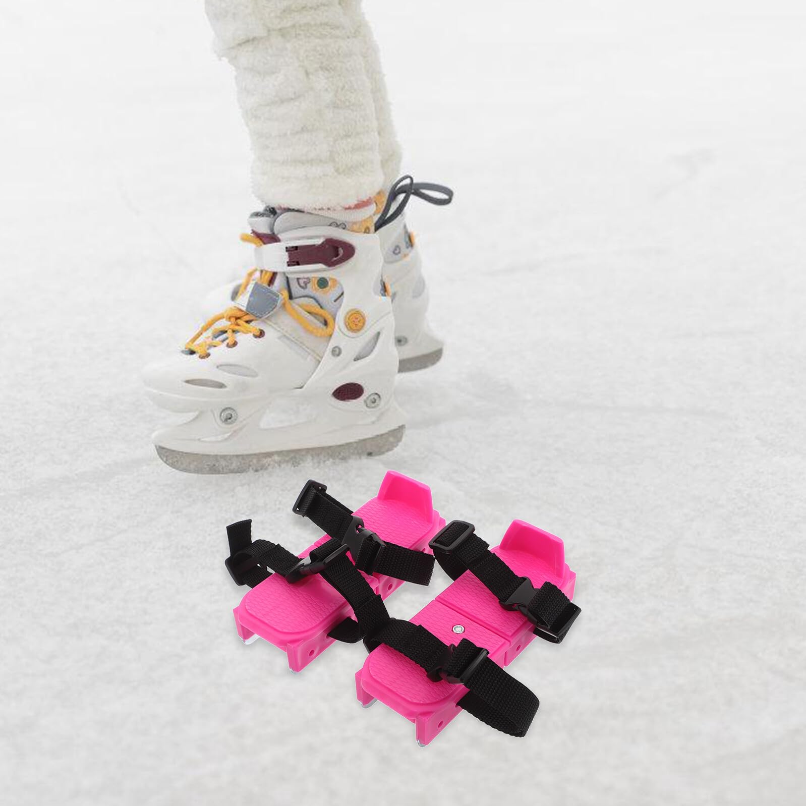 UKCOCO Pattini da Neve Regolabili, Scarponi da Sci Corti Supporto di Sicurezza, Mini Pattini per Sport Invernali Multiattività su Ghiaccio e Neve, vestibilità Comoda