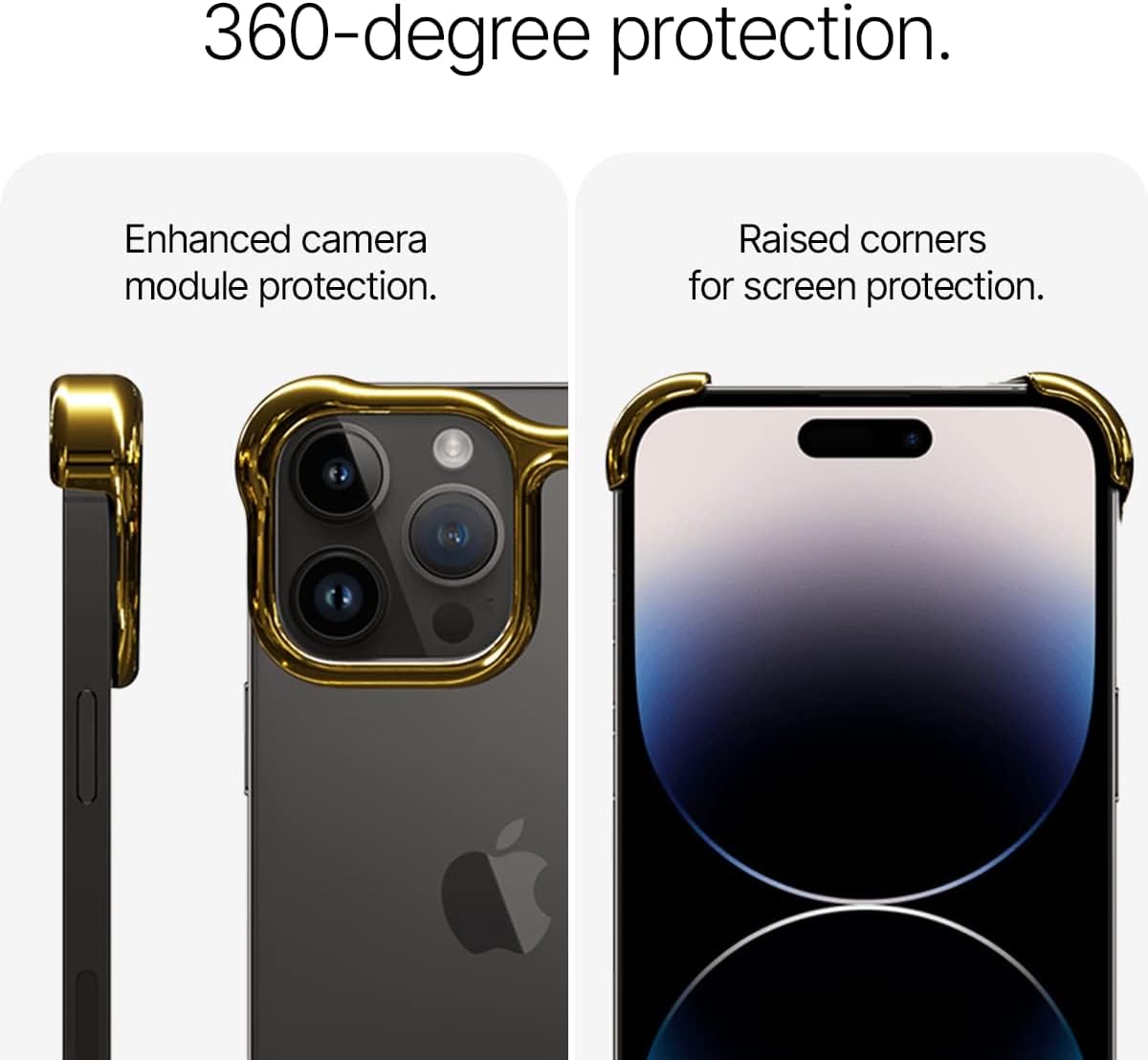 Arc Pulse Designed for iPhone 13 Pro Phone Case (2023), Minimalist Protective Shock Absorption Aerospace Grade Aluminum Shells + Elastomer Inlays Easy Fit 6.1 inch (Aluminum Mirror Polish Gold) - Image 4