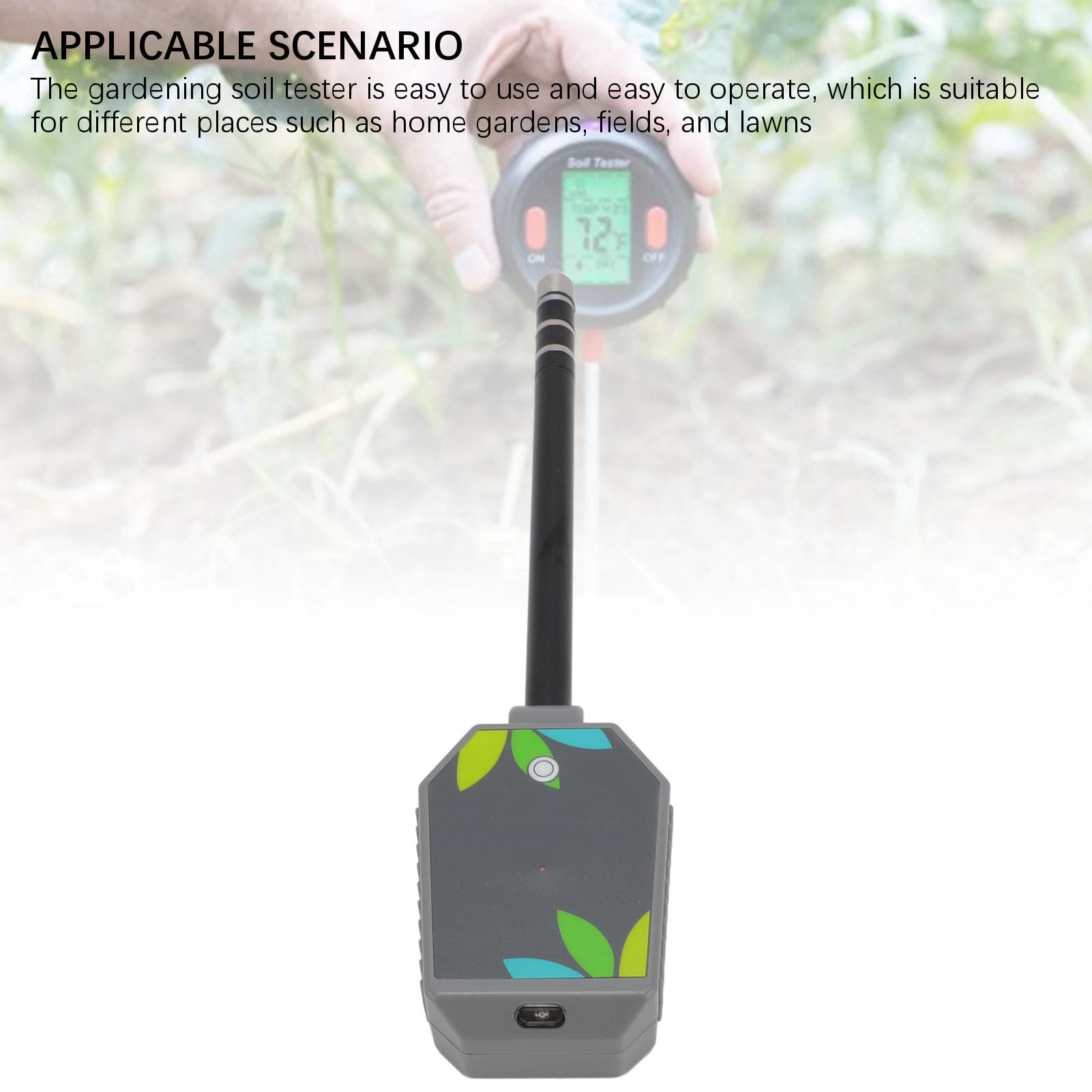 Cuifati 8 en 1 Kit de Prueba de Suelo, Medidor de Humedad del Suelo/medidor de PH EC/Intensidad Solar/probador de Suelo de Fertilidad, Pantalla LCD de Aire y Higrómetro de Suelo para el