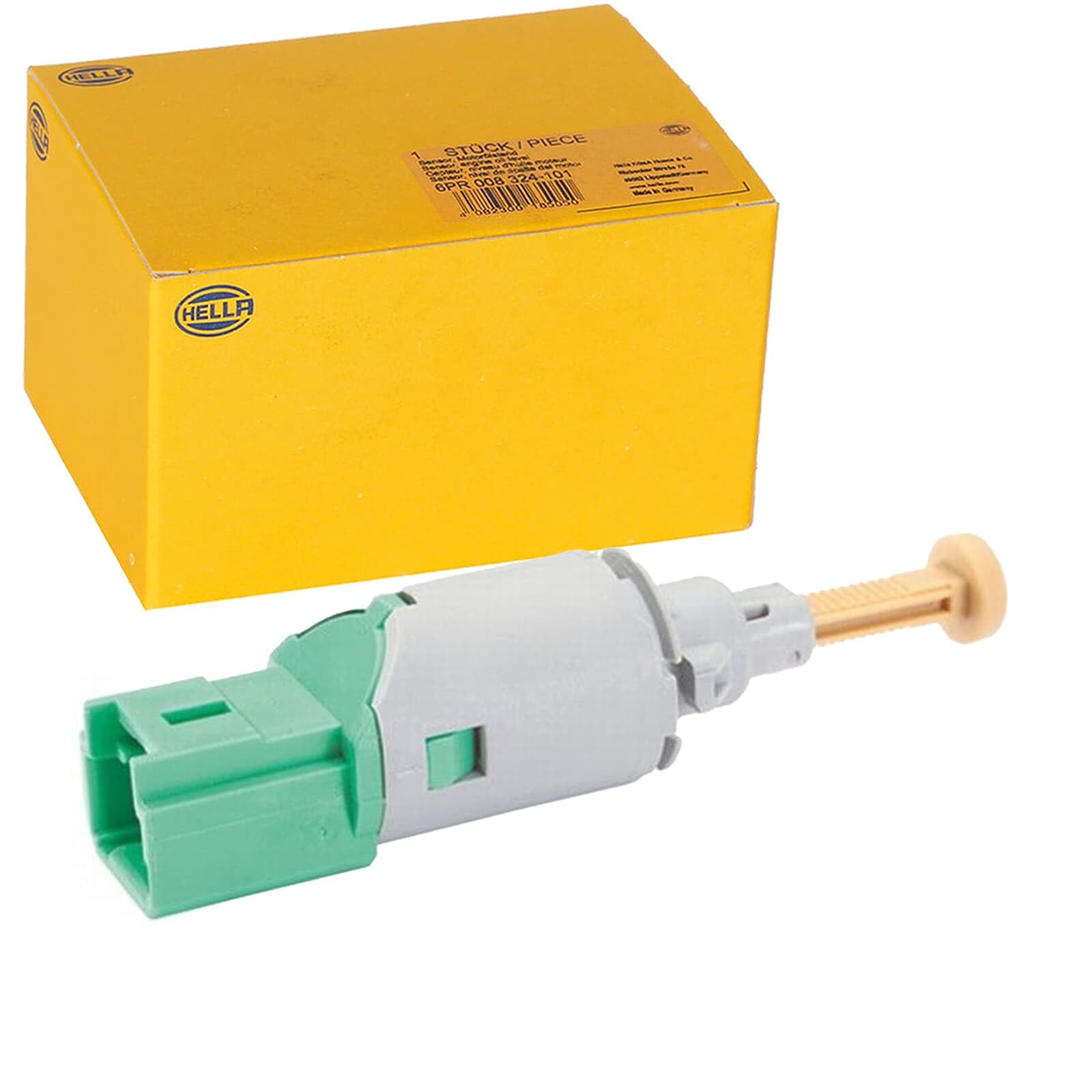 HELLA 6DD 008 622-681 Interruttore luce freno, 12V, 2a... poli, Baionetta, Apritoio, elettrico, colore alloggiamento/sede bianco