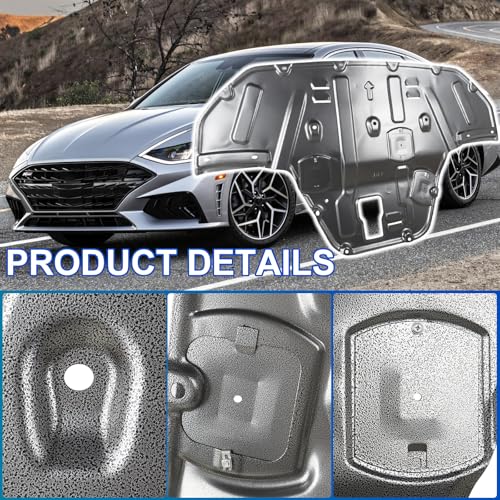 Image of Front Engine Guard Mud Flaps w /Screw Hardware Compatible with 2020 2021 2022 2023 Hyundai Sonata Engine Splash Shield Under Car Shield Cover Board