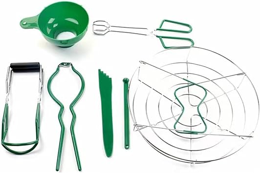 IOIUSKKU Canning Parts Canning Set Water Bath Pressure Canners Hard Durable Manufacturing Kit with Canning Tongs, Rack and Lifter, Green