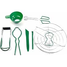 IOIUSKKU Canning Parts Canning Set Water Bath Pressure Canners Hard Durable Manufacturing Kit with Canning Tongs, Rack and Lifter, Green