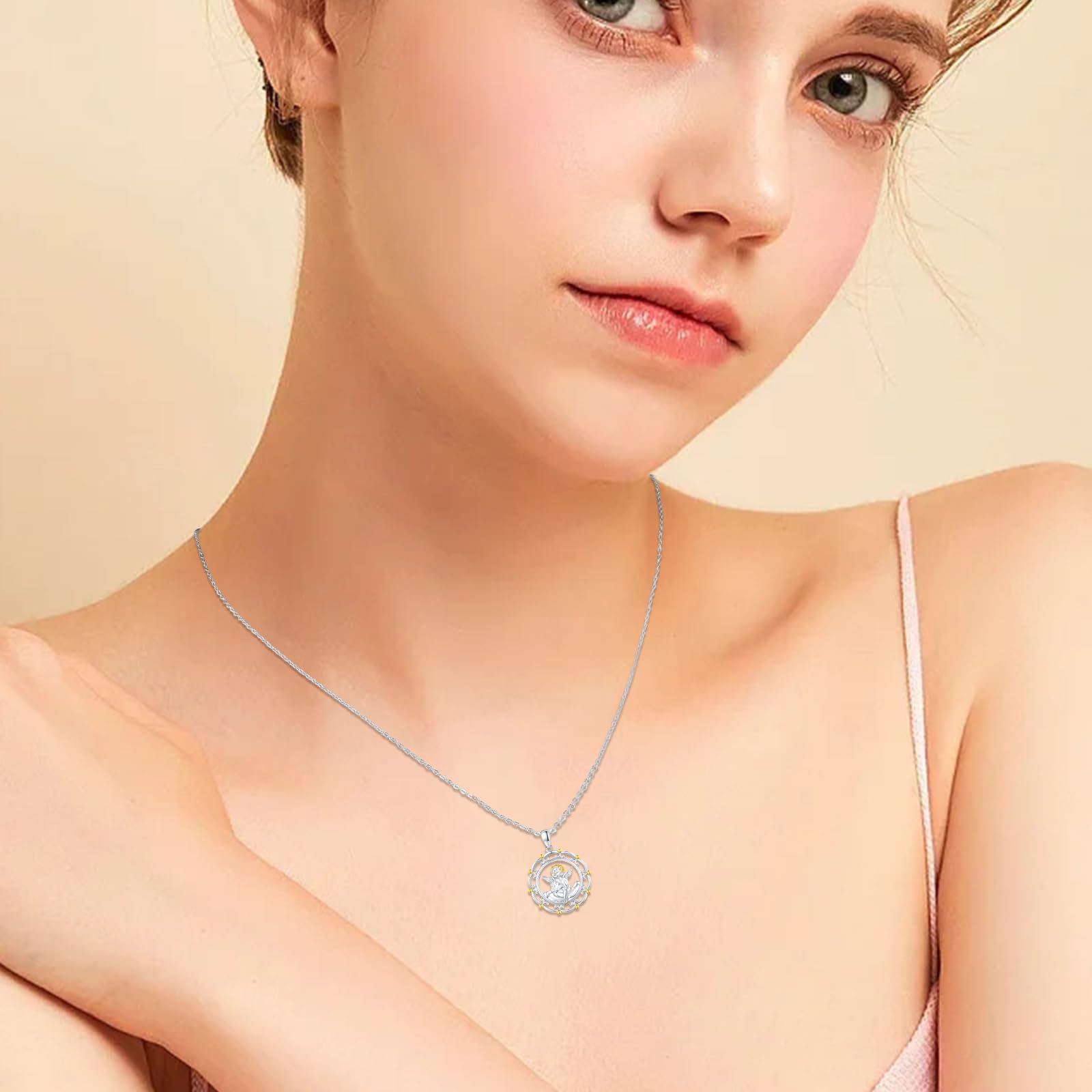 Schutzengel Kette 925 Silber Engel Anhänger Halskette Mädchen Geburtstag Geschenke Für Frauen Mädchen Kinder