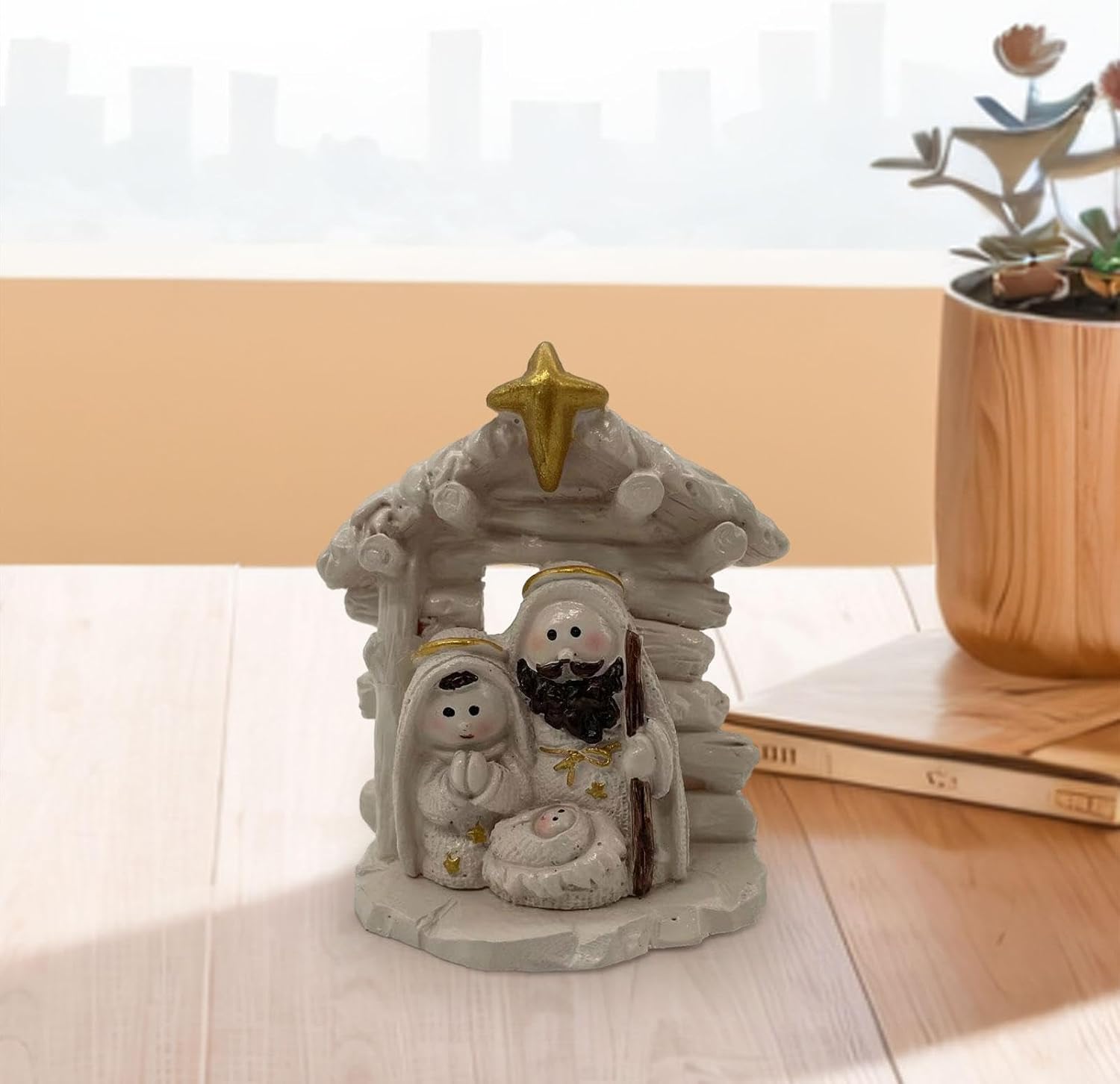 6X Christmas Nativity Family Figurine Ornament 2.4x1.2x2.8inch Table Decoration