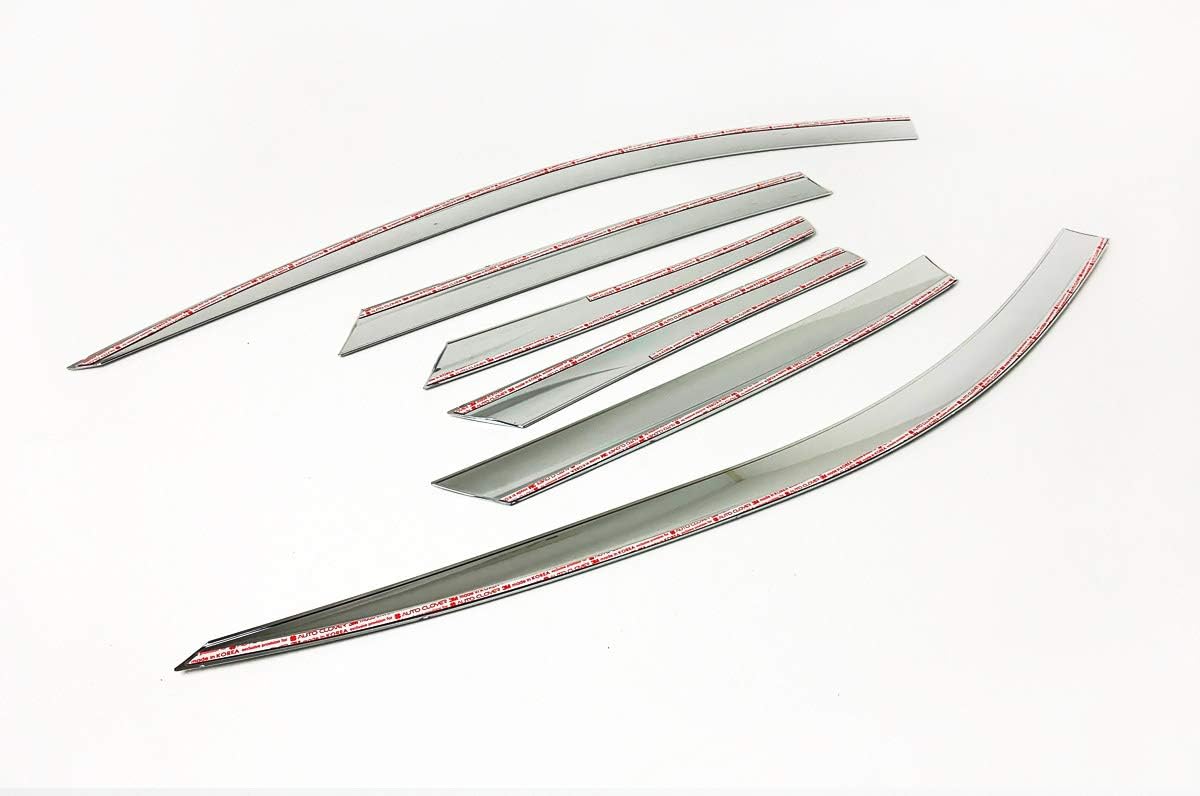 AUTOCLOVER Chrome Side Window Deflector Rain Guards 6p E014
