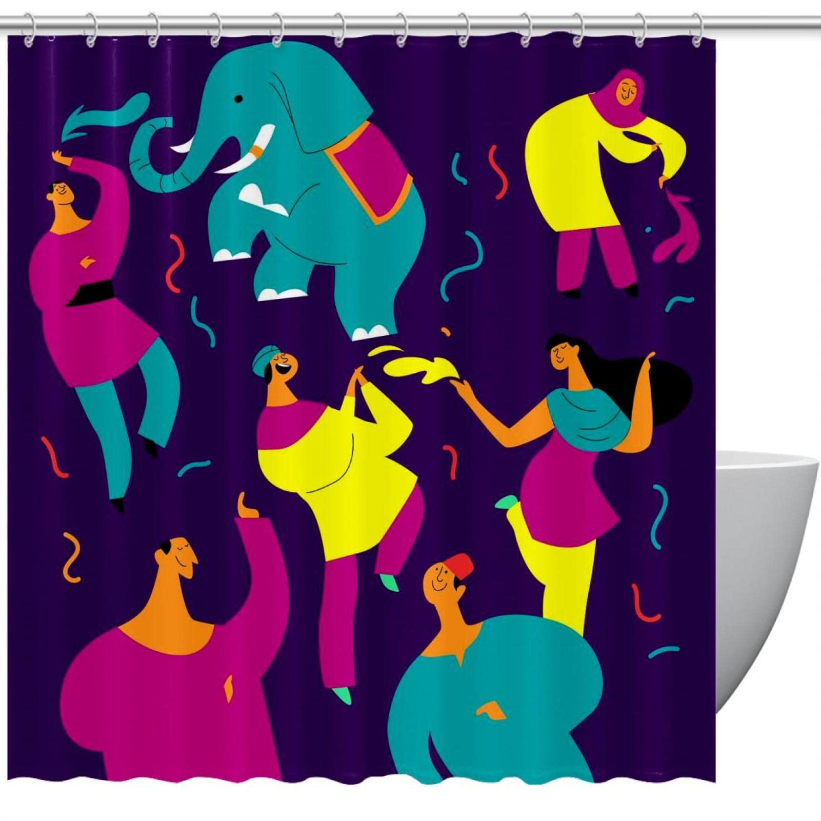 Rideau de douche imperméable coloré 183x183 cm pour une salle de bain propre