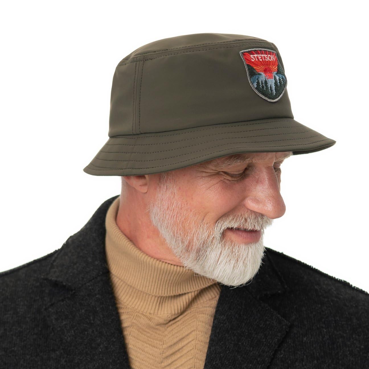 Stetson Jersey Bucket Stoffhut Einfarbiger Knautschbarer Fischerhut UV-Schutz Unisex Damen Herren Ganzjährig