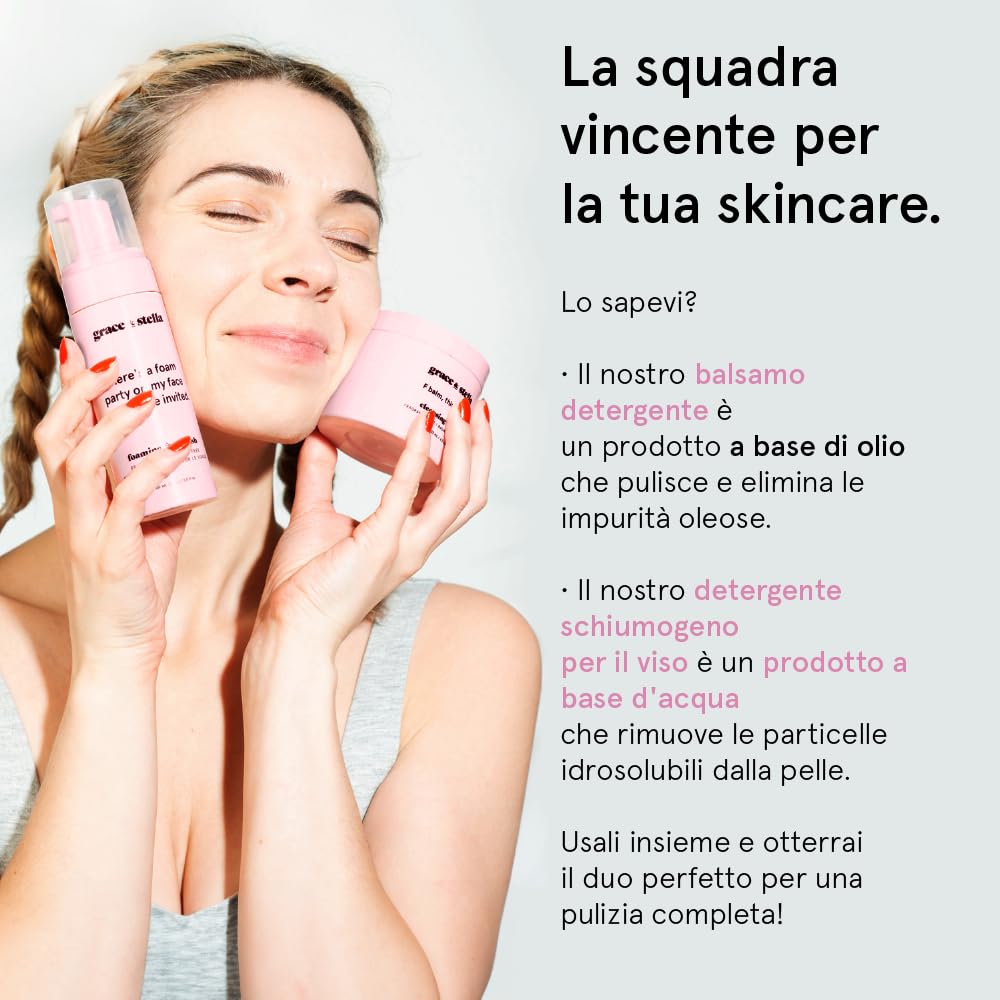 Mousse Detergente Viso Pelle Mista e Sensibile (60 ml) – Vincitore Skin Award, Formula Vegan, Priva di Fragranze – Detergente Schiumogeno Viso con Acido Ialuronico – Schiuma Detergente Viso Delicato