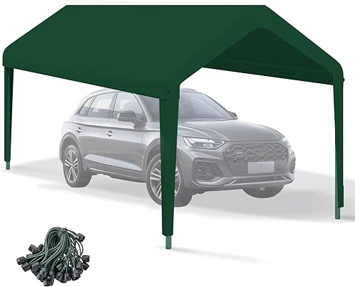Toldo para cochera de 12 x 20 pies, funda de repuesto resistente, cubierta de refugio de garaje 800D Oxford, impermeable y con protección UV, lona