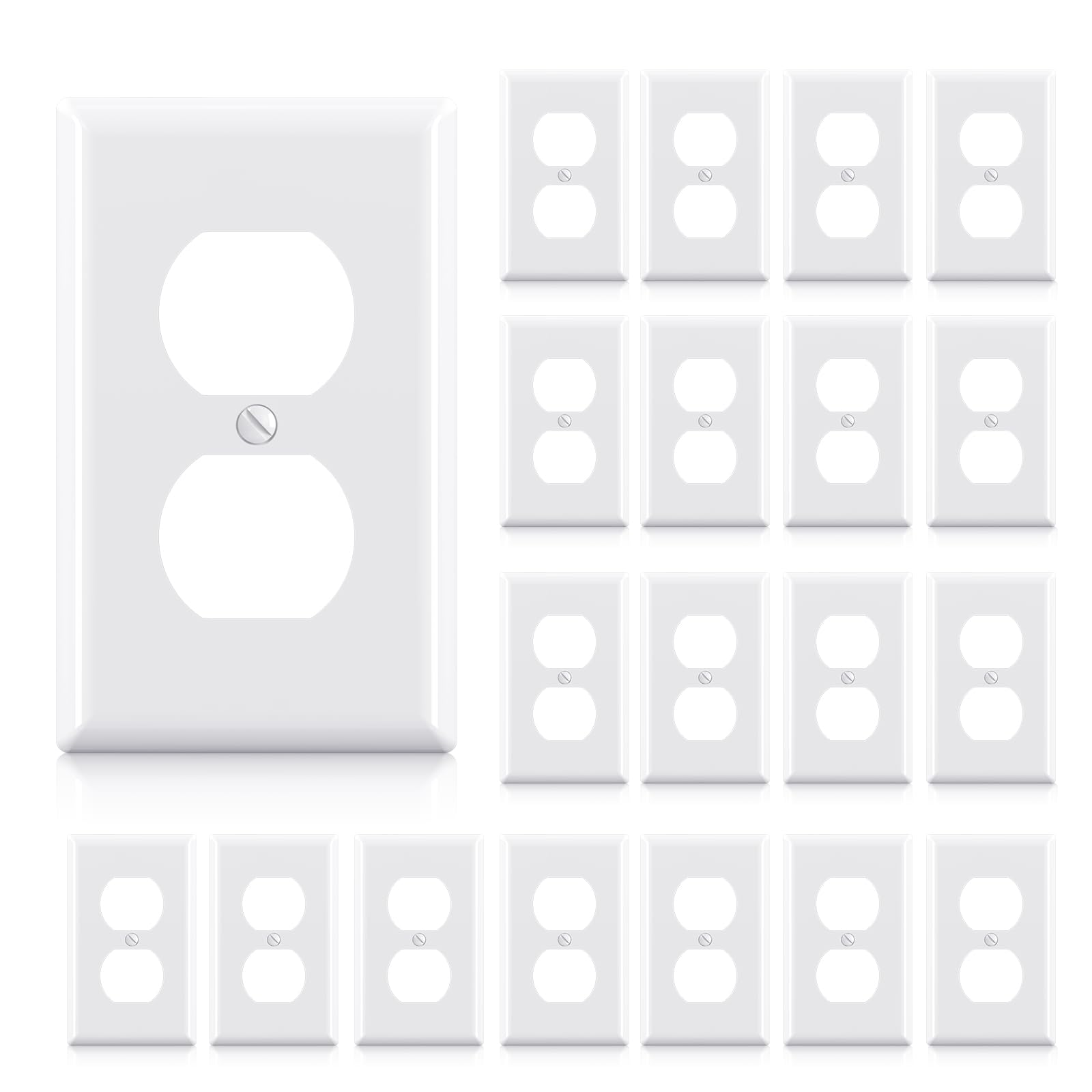 AIDA Screwless Outlet Covers - Matte White (10 Pack) -20