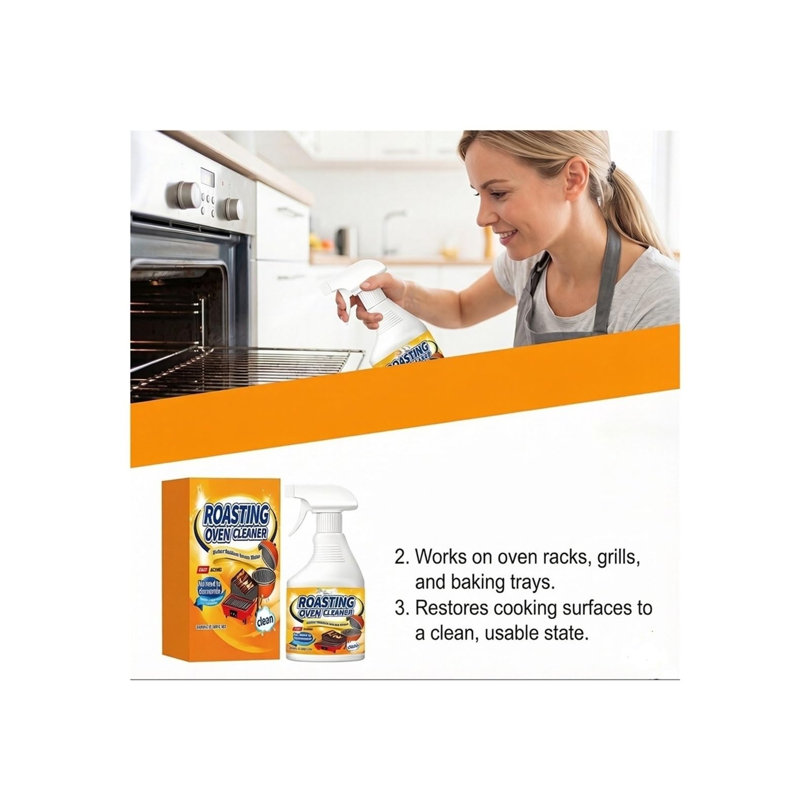100 mililitros de limpiador hornos | Elimina las manchas de los utensilios de cocina, un elemento esencial en la cocina.(2pcs)