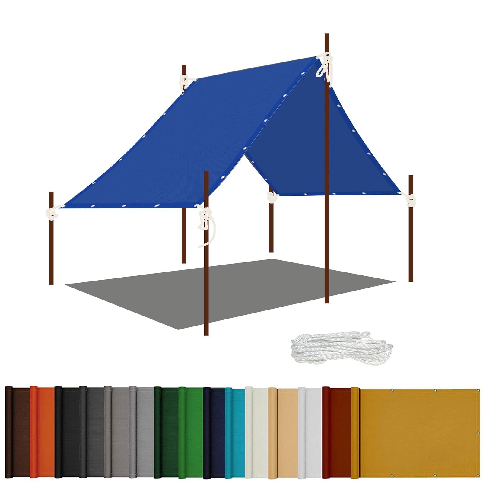 Voile d'ombrage imperméable 140 x 550 cm bâche pare soleil anti UV pour balcon