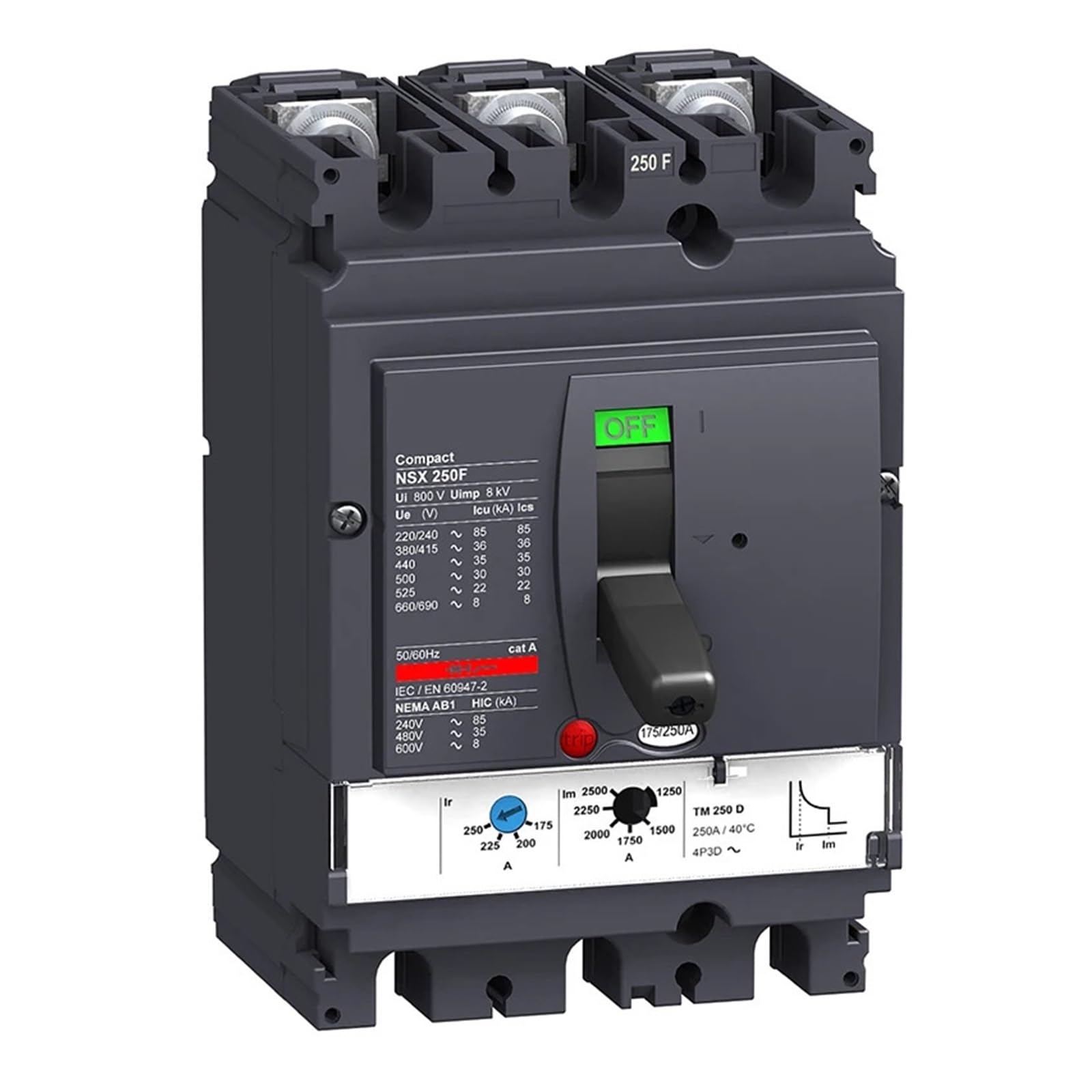 Disyuntor de caja moldeada LV431630 NSX250F TMD 250A 3p3d 36kA Disyuntor de caja moldeada
