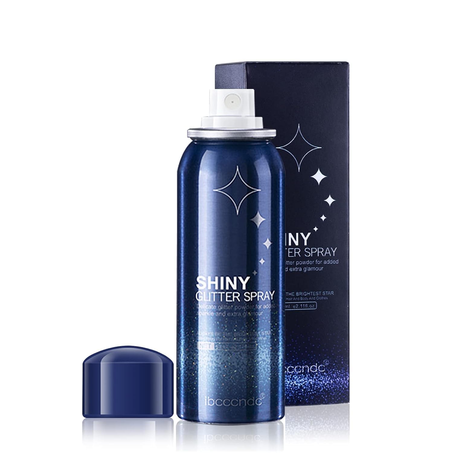 AVIARA™ Body Glitter Spray for Hair and Body, 2.1Oz Shimmer Glitter Hairspray, Waterproof Body Glitter Spray Holographic, Nightclub Starry Glitter for Clothing, Club, Prom, Party (Silver) (Pack of 1)