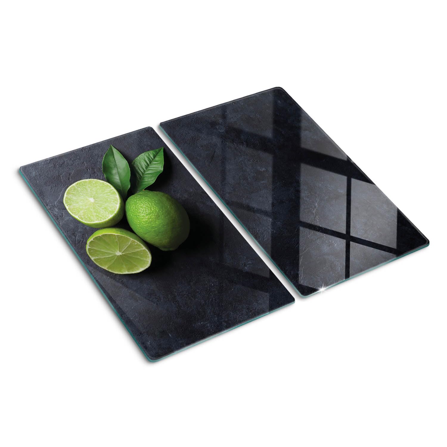 Planche de cuisine en verre symétrique moderne avec impression ornements pour décoration de table