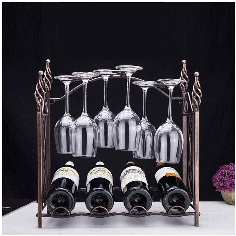 Portabottiglie in metallo Portabottiglie da tavolo Portabottiglie da appoggio Portabottiglie da appoggio per vino da appoggio - L'arredamento per la casa può contenere 4 bottiglie di vino rosso e
