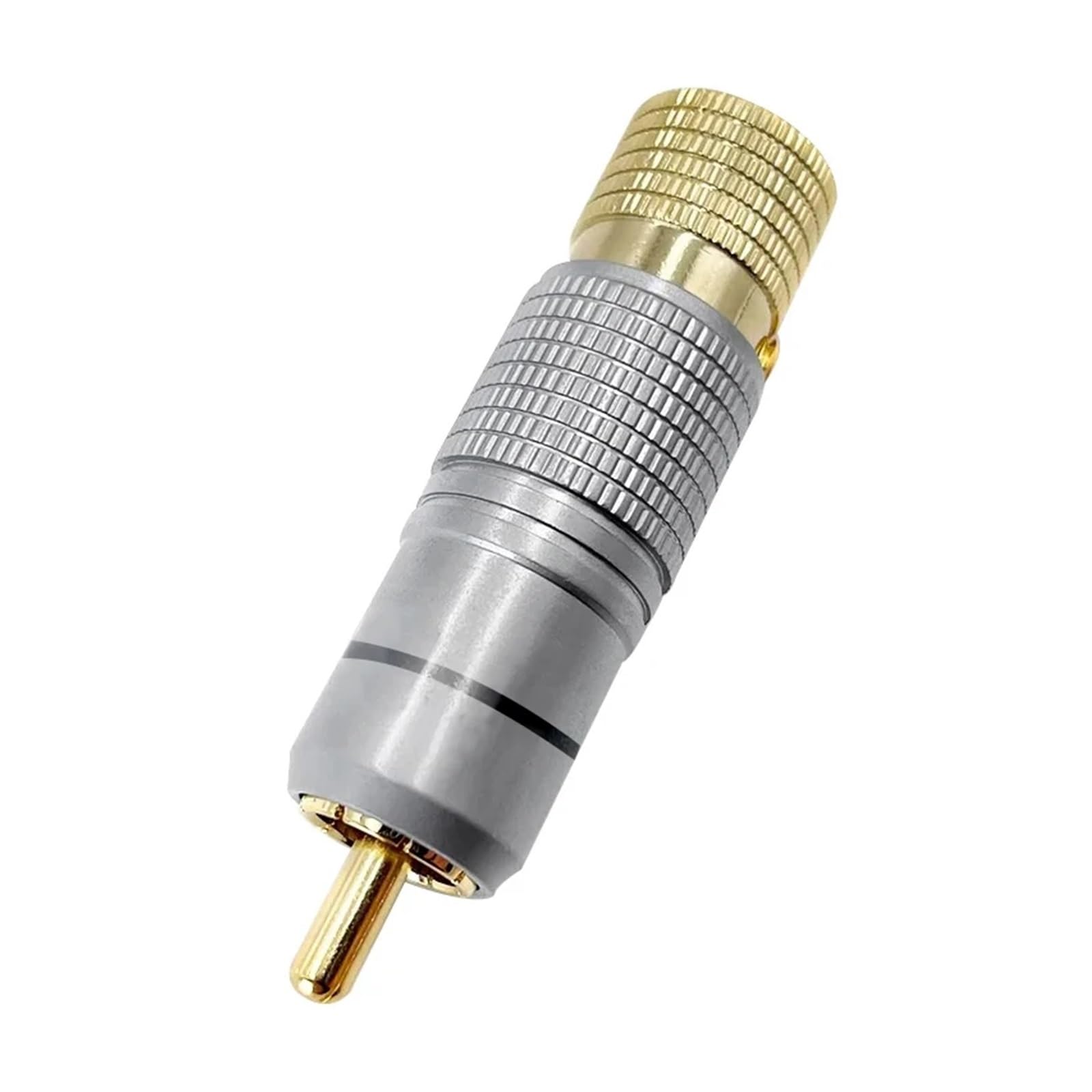 2/4/8/16 pièces Hifi RCA prise verrouillage connecteur Coaxial sans soudure 10mm adaptateur de câble Audio plaqué or ESSEIEIE(Black,4PCS)