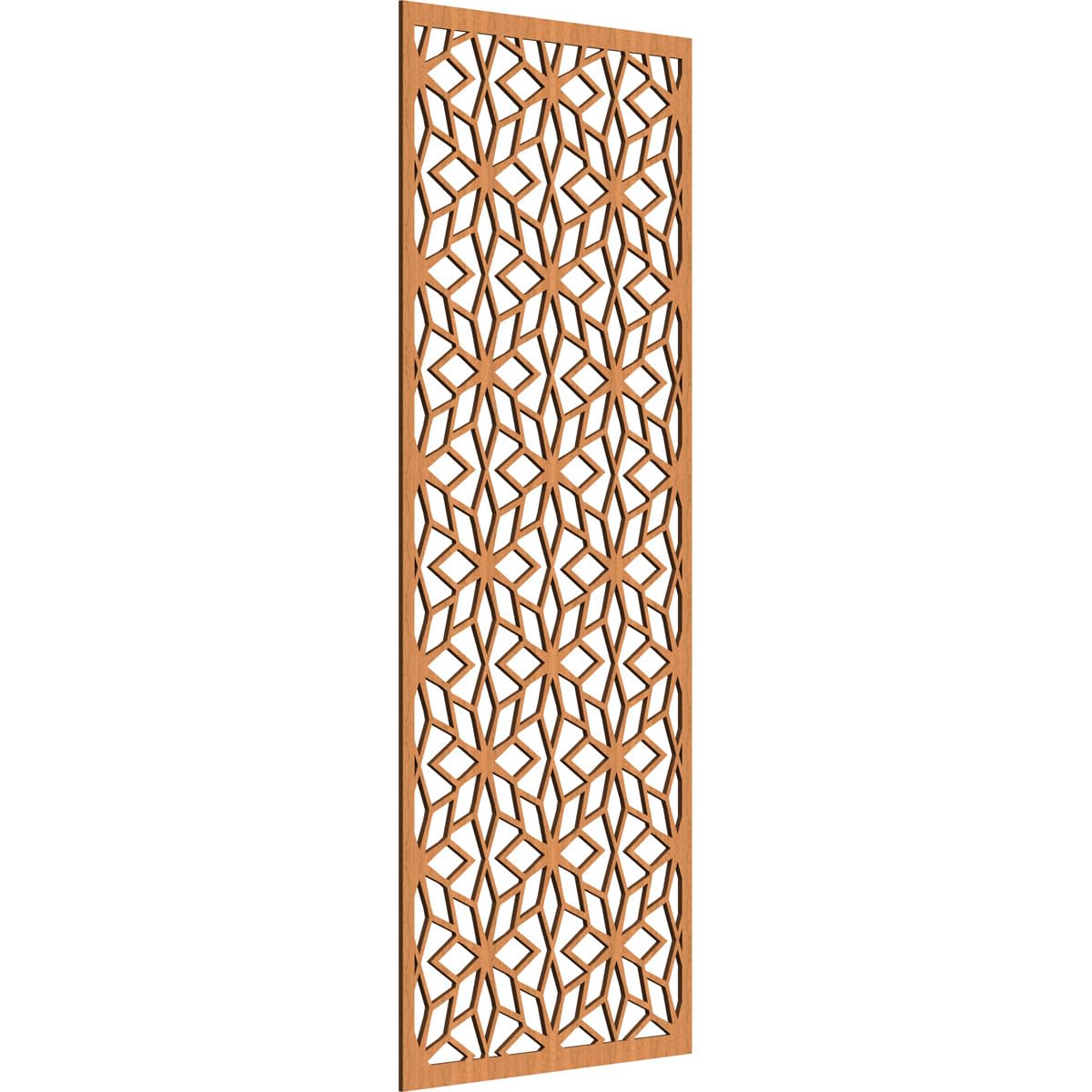 25 3/8"W x 64 3/8"H x 1/4"T Lake Decorative Fretwork Wood Wall Panels, Cherry