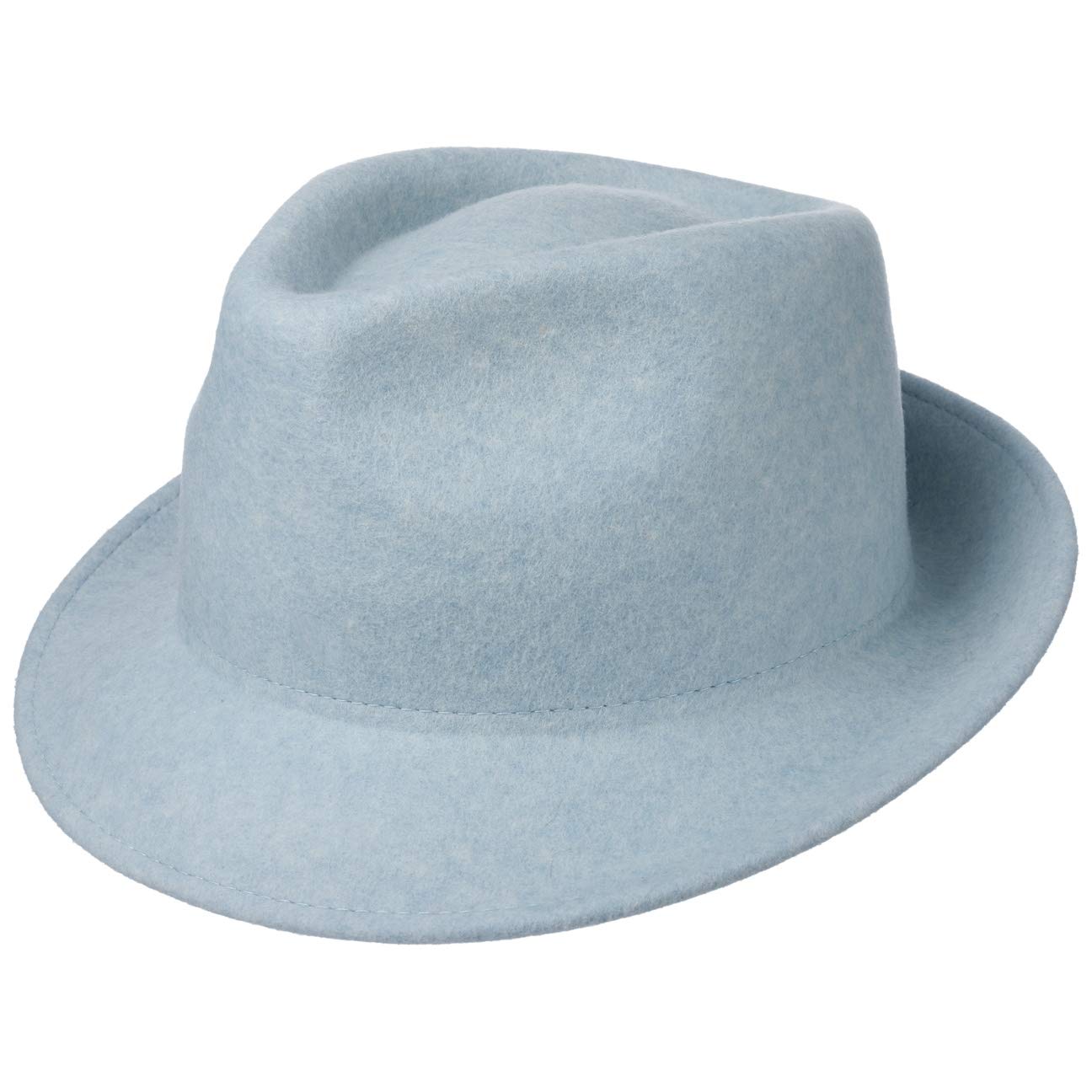 Lipodo Trilby Hat Wool Felt Made in Italy Men Fall Winter Light Blue